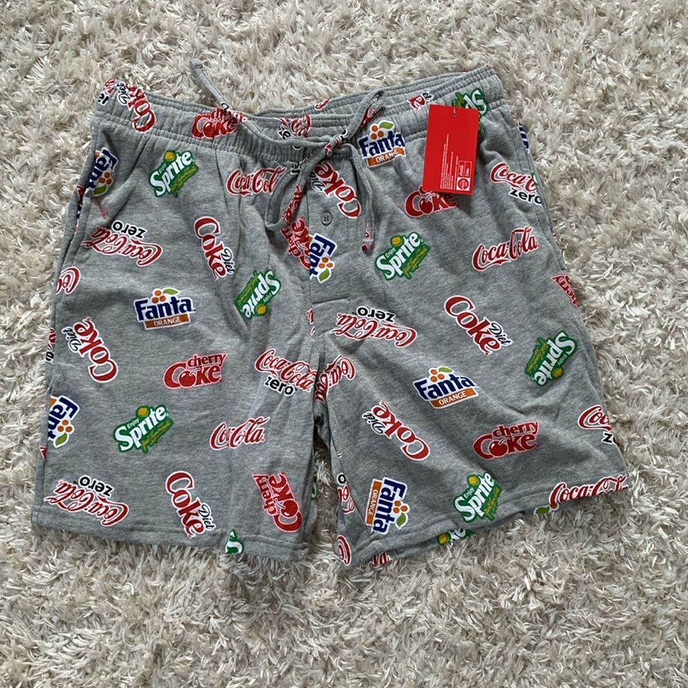 COCA COLA Men's Sweat Shorts Size lqege
